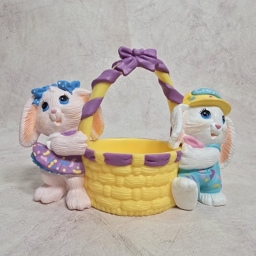 Hallmark 1991 Crayola Bunny Figurine Bunny Easter Basket by Binney and Smith‎